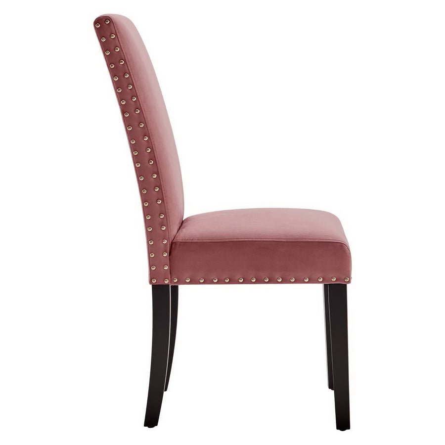 Maison Performance Velvet Dining Side Chairs Set of 2 in Dusty Rose