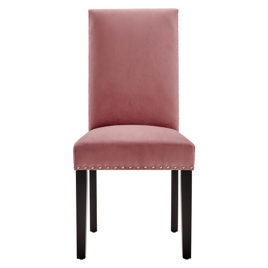 Maison Performance Velvet Dining Side Chairs Set of 2 in Dusty Rose