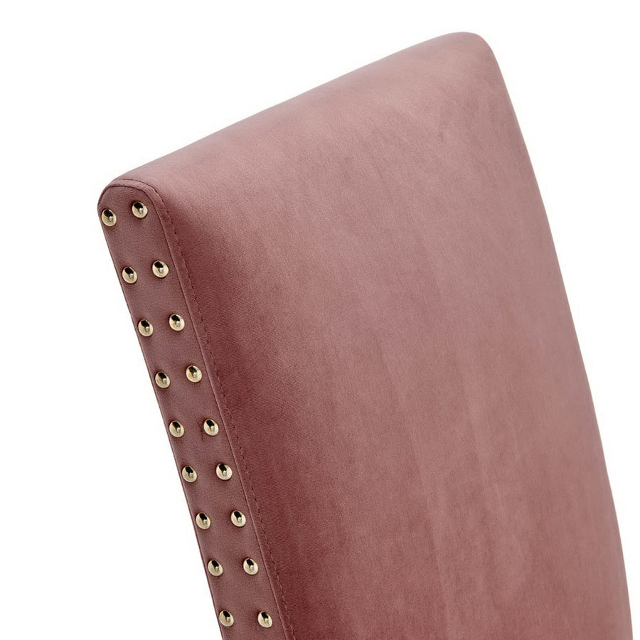 Maison Performance Velvet Dining Side Chairs Set of 2 in Dusty Rose