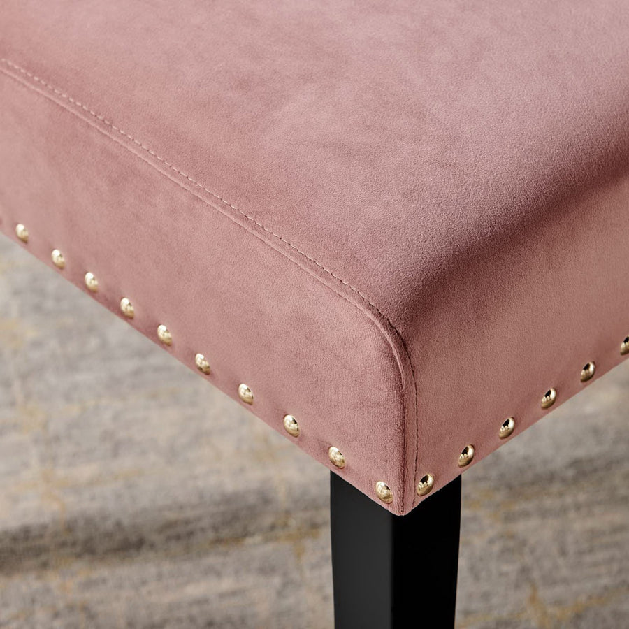 Maison Performance Velvet Dining Side Chairs Set of 2 in Dusty Rose