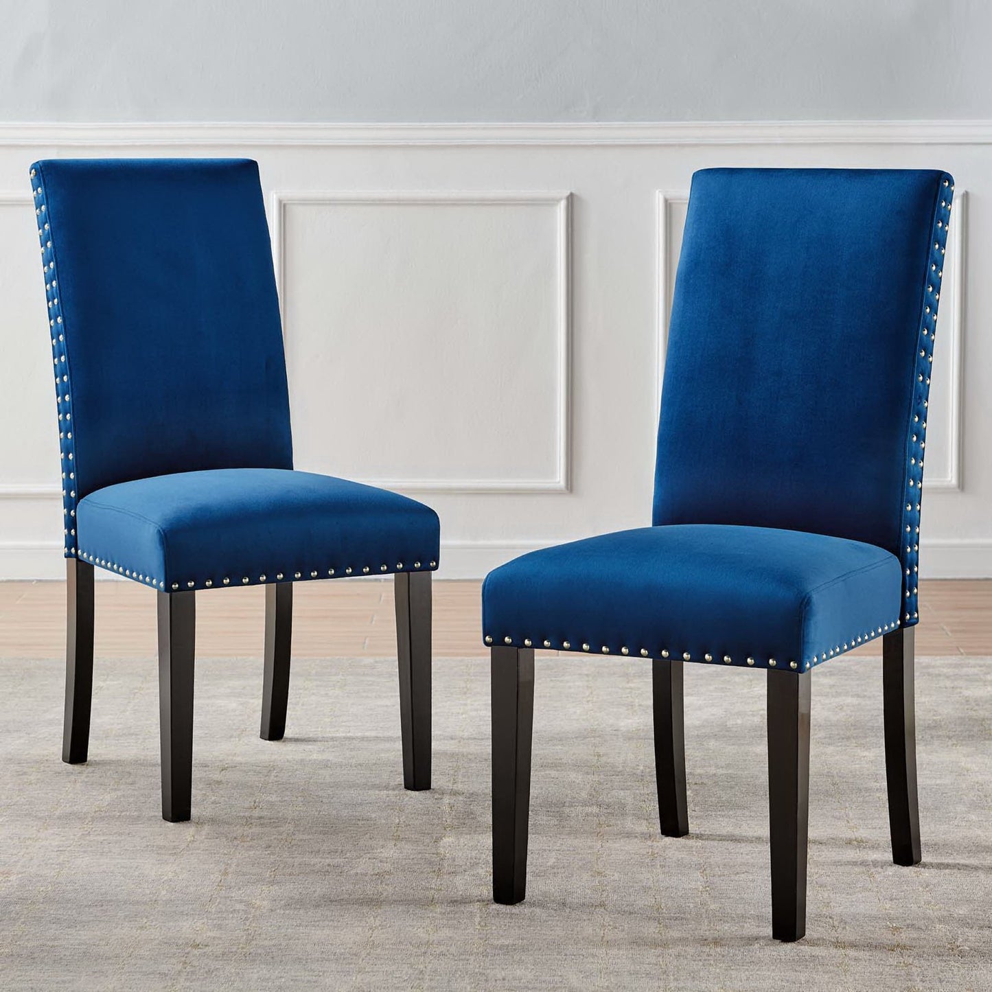 Parcel Performance Velvet Dining Side Chairs Set of 2 by Furniture For America