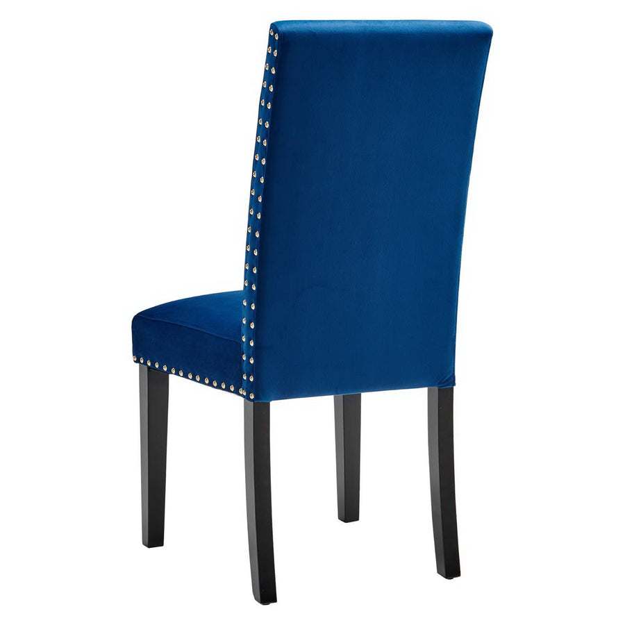 Maison Performance Velvet Dining Side Chairs Set of 2 in Navy