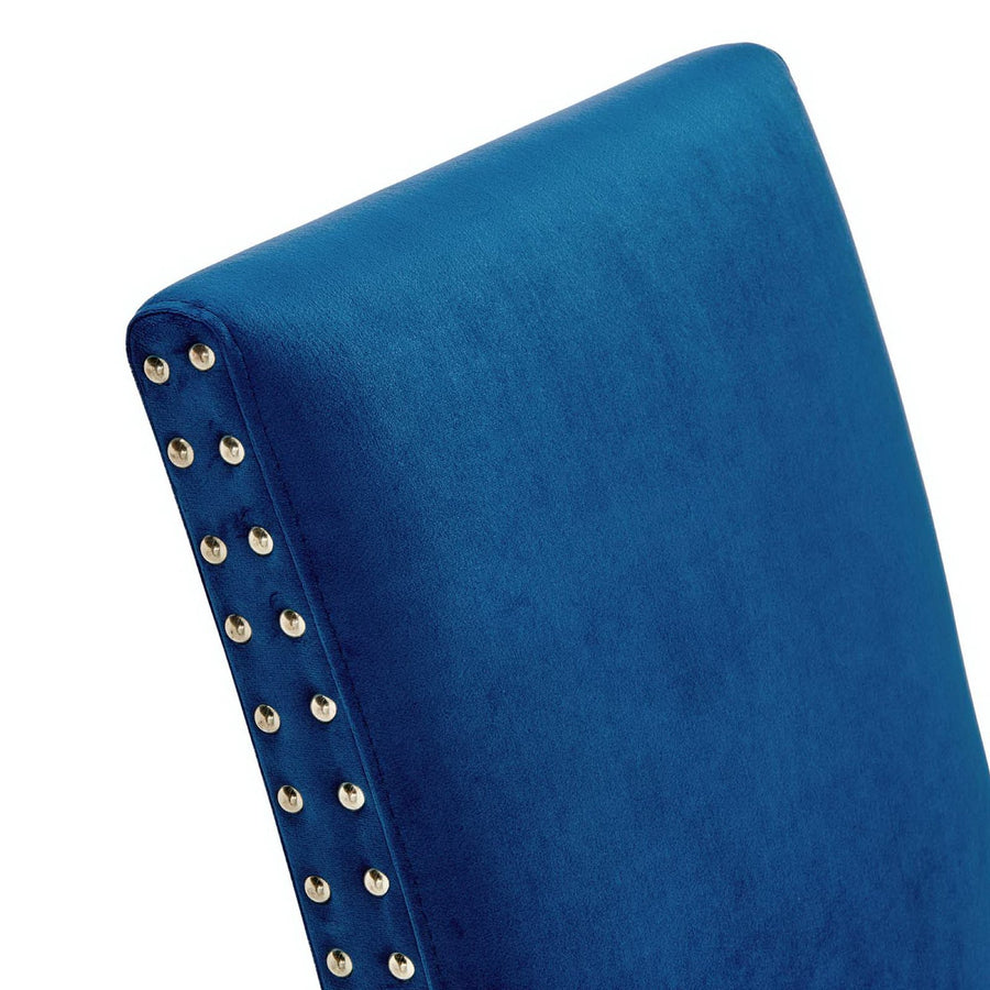 Maison Performance Velvet Dining Side Chairs Set of 2 in Navy