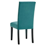 Maison Performance Velvet Dining Side Chairs Set of 2 in Teal