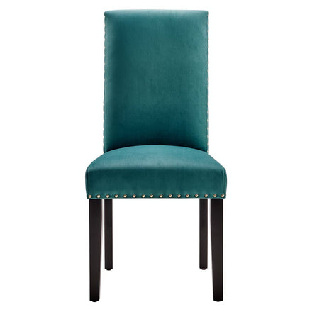 Parcel Performance Velvet Dining Side Chairs Set of 2 in Teal