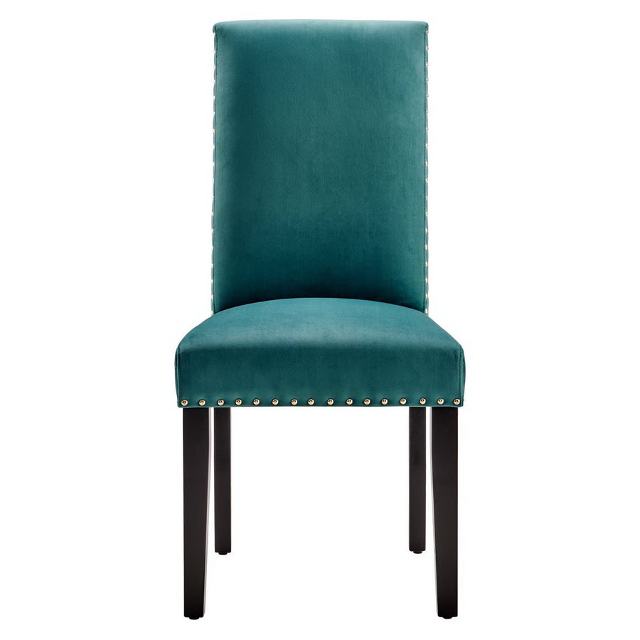 Maison Performance Velvet Dining Side Chairs Set of 2 in Teal