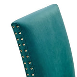 Maison Performance Velvet Dining Side Chairs Set of 2 in Teal