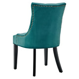 Hollow Tufted Performance Velvet Dining Side Chairs Set of 2 in Teal