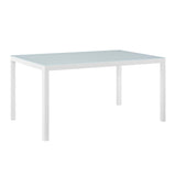 Studio 7 Piece Outdoor Patio Aluminum Dining Set in White Navy