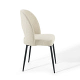 Plaid Upholstered Fabric Dining Side Chair in Black Beige