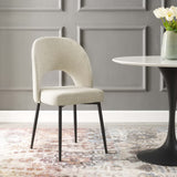 Plaid Upholstered Fabric Dining Side Chair in Black Beige