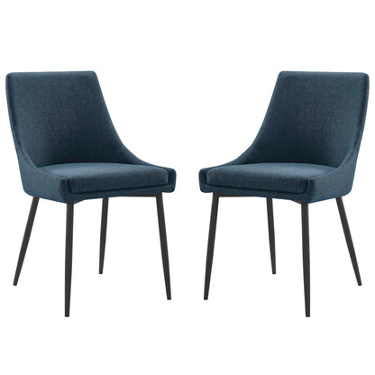 Viscount Upholstered Fabric Dining Chairs Set of 2 by Furniture For America