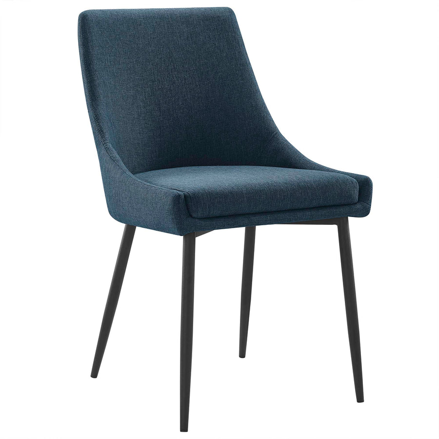 Foyer Upholstered Fabric Dining Chairs Set of 2 in Black Azure