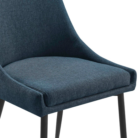 Viscount Upholstered Fabric Dining Chairs Set of 2 in Black Azure
