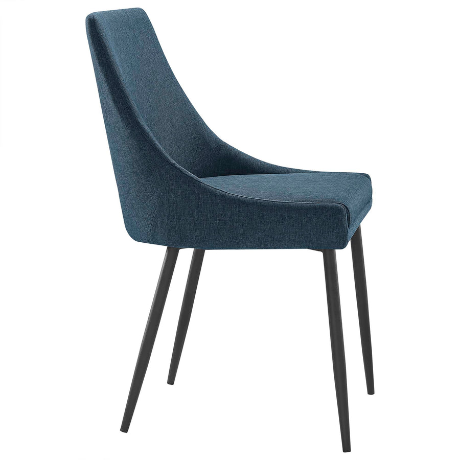 Foyer Upholstered Fabric Dining Chairs Set of 2 in Black Azure