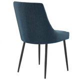 Foyer Upholstered Fabric Dining Chairs Set of 2 in Black Azure