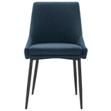 Foyer Upholstered Fabric Dining Chairs Set of 2 in Black Azure