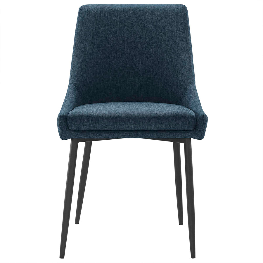 Foyer Upholstered Fabric Dining Chairs Set of 2 in Black Azure