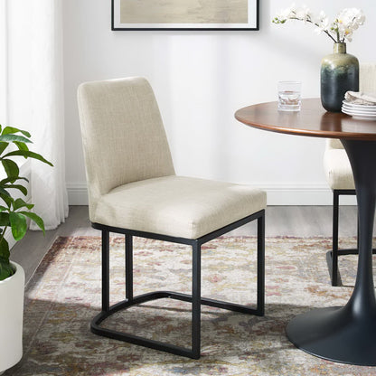 Amplify Sled Base Upholstered Fabric Dining Side Chair by Furniture For America