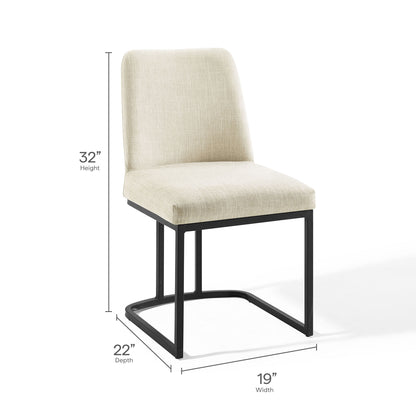 Amplify Sled Base Upholstered Fabric Dining Side Chair by Furniture For America
