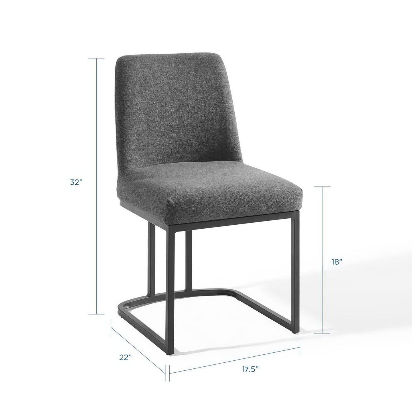 Amplify Sled Base Upholstered Fabric Dining Side Chair by Furniture For America