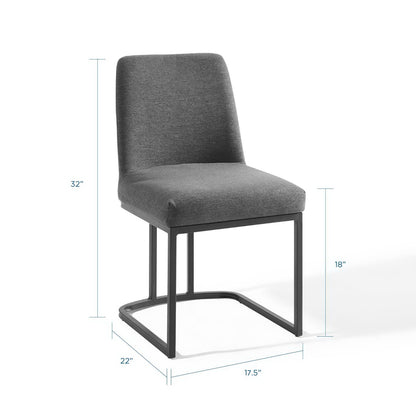 Amplify Sled Base Upholstered Fabric Dining Side Chair by Furniture For America