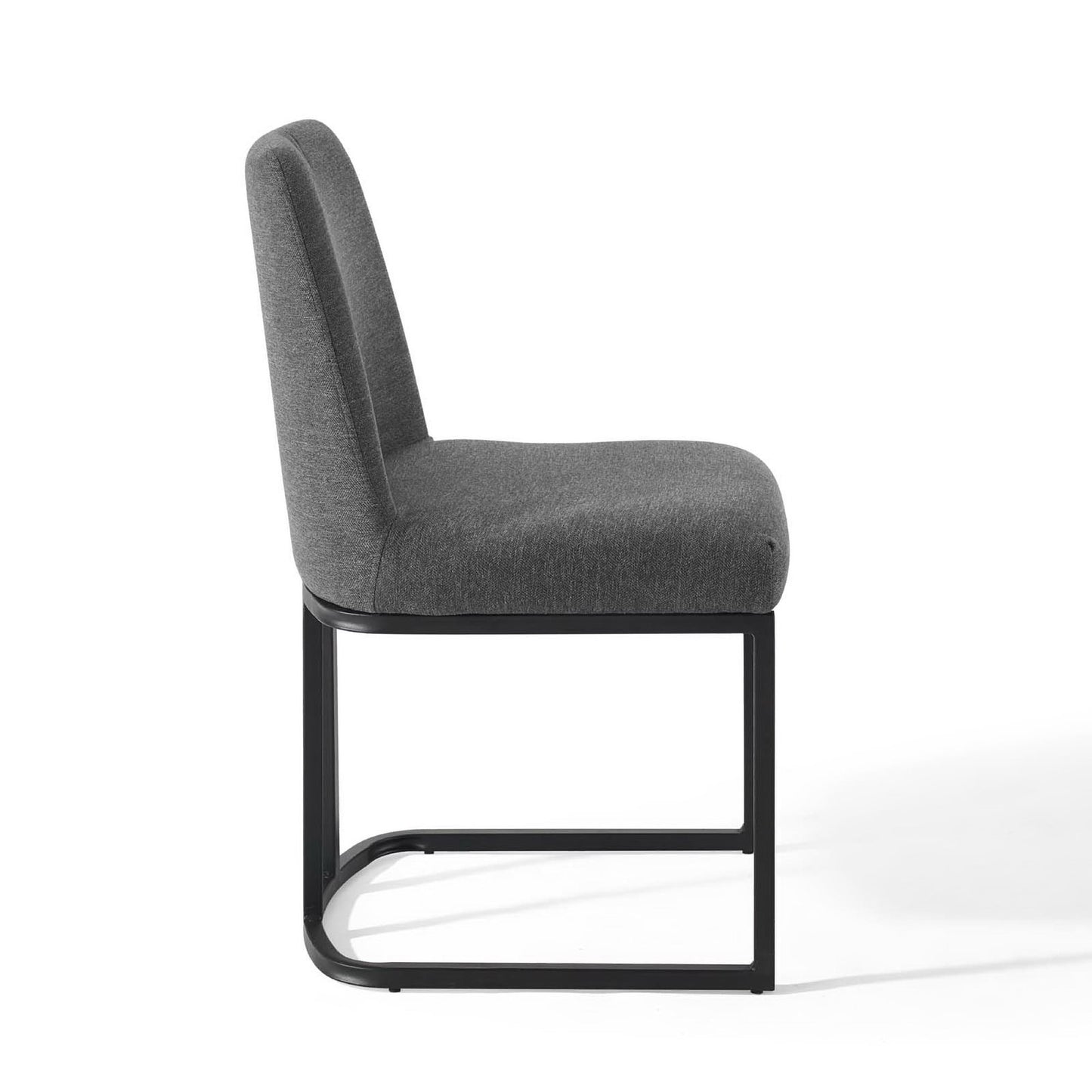 Amplify Sled Base Upholstered Fabric Dining Side Chair by Furniture For America