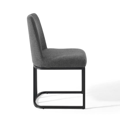 Amplify Sled Base Upholstered Fabric Dining Side Chair by Furniture For America