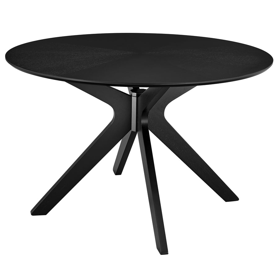Vela 47" Round Wood Dining Table in Black