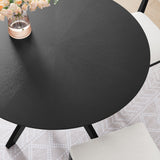 Vela 47" Round Wood Dining Table in Black