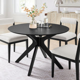 Vela 47" Round Wood Dining Table in Black