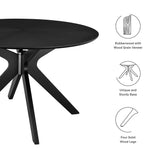 Vela 47" Round Wood Dining Table in Black