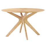 Vela 47" Round Wood Dining Table in Oak