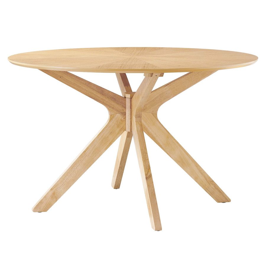 Vela 47" Round Wood Dining Table in Oak
