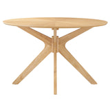 Vela 47" Round Wood Dining Table in Oak