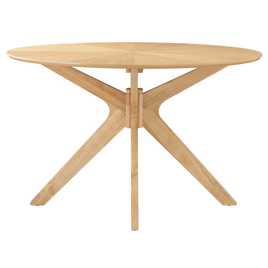 Vela 47" Round Wood Dining Table in Oak