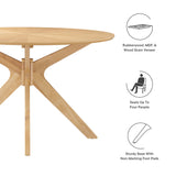 Vela 47" Round Wood Dining Table in Oak