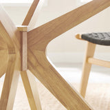 Vela 47" Round Wood Dining Table in Oak