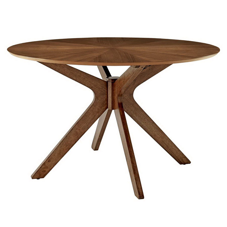 Vela 47" Round Wood Dining Table in Walnut