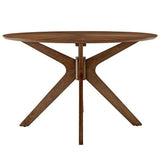Vela 47" Round Wood Dining Table in Walnut