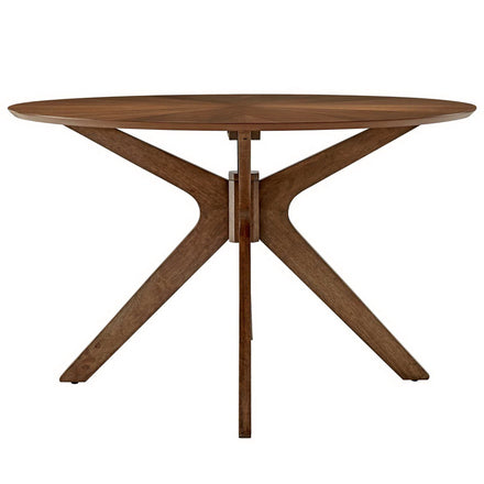 Crossroads 47" Round Wood Dining Table in Walnut
