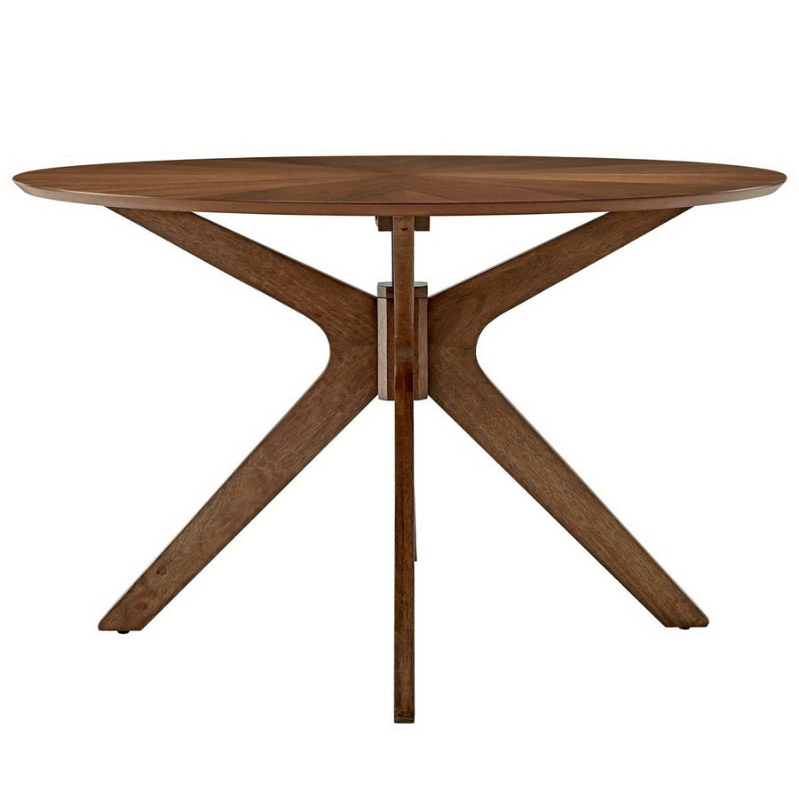 Vela 47" Round Wood Dining Table in Walnut