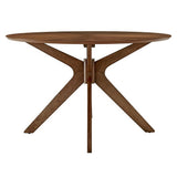 Vela 47" Round Wood Dining Table in Walnut