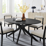 Vela 63" Oval Wood Dining Table in Black
