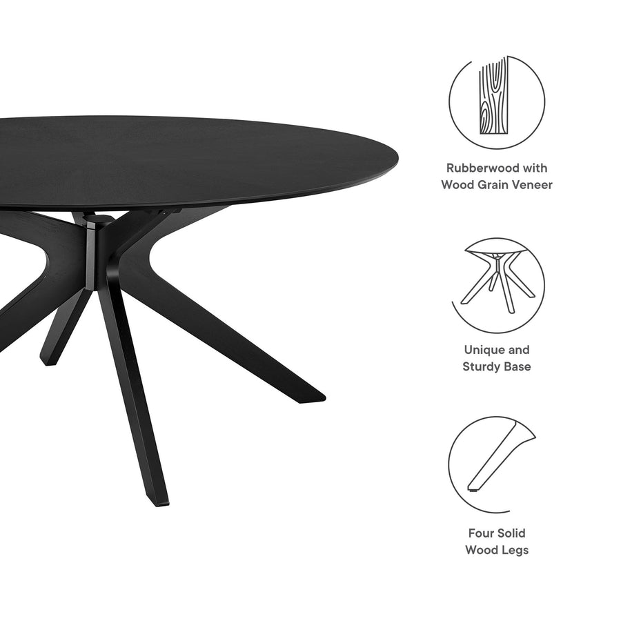 Vela 63" Oval Wood Dining Table in Black