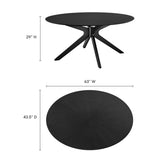 Vela 63" Oval Wood Dining Table in Black