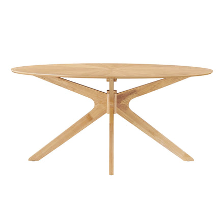 Crossroads 63" Oval Wood Dining Table in Oak
