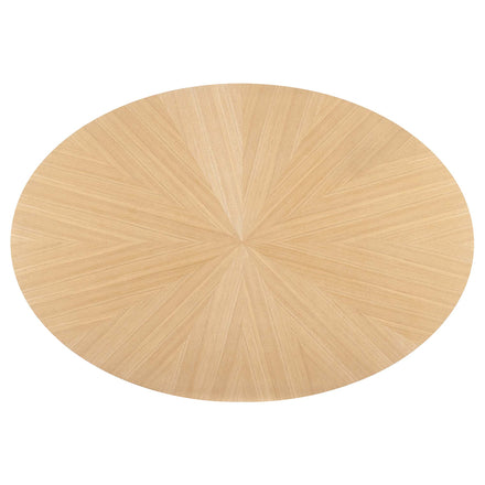 Crossroads 63" Oval Wood Dining Table in Oak