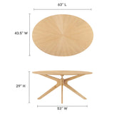 Vela 63" Oval Wood Dining Table in Oak