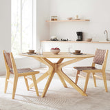 Vela 63" Oval Wood Dining Table in Oak